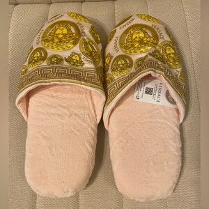 Versace Women's Slippers in Pink and Gold Size XL (11/12)